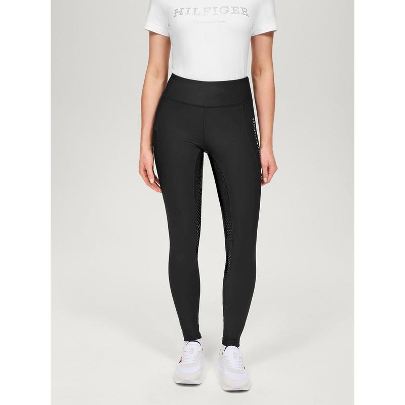 Legginsy damskie Tommy Hilfiger Equestrian Devon Black, czarne 2025