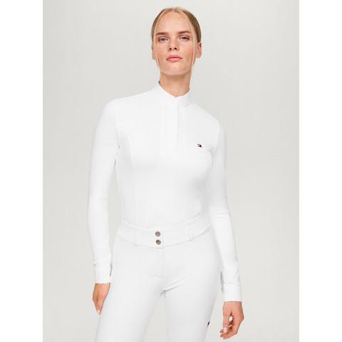 Bluzka konkursowa damska Tommy Hilfiger Equestrian Avon Longsleeve Optic White, biała 2025
