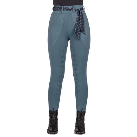 Legginsy damskie QHP Micah turkusowe