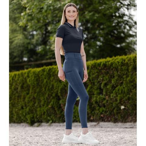 Legginsy młodzieżowe Waldhausen Elt Ella Glam z pełnym silikonowym lejem ciemnoniebieskie