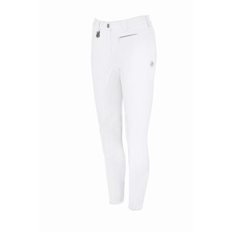 Bryczesy damskie Pikeur Lucinda Grip Full Patches White, białe