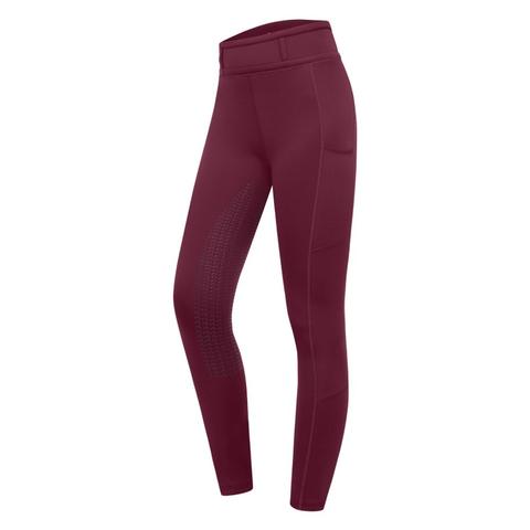 Legginsy młodzieżowe Waldhausen Elt Ella Glam z pełnym silikonowym lejem bordowe