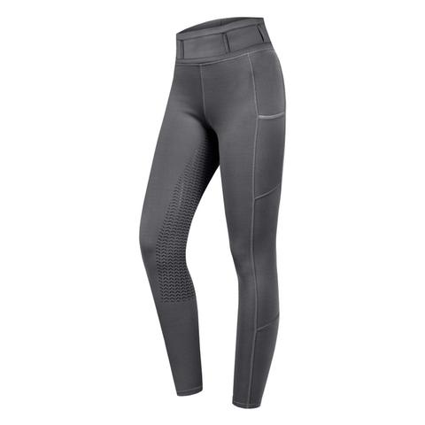 Legginsy młodzieżowe Waldhausen Elt Ella Glam z pełnym silikonowym lejem szare