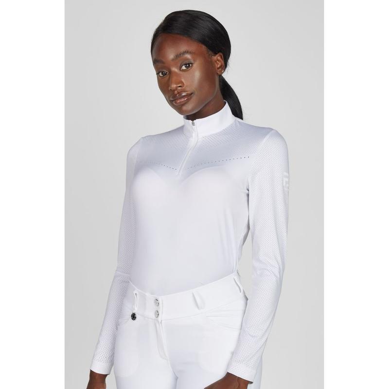 Koszulka konkursowa damska Pikeur Athleisure Longsleeve White, biała 2026