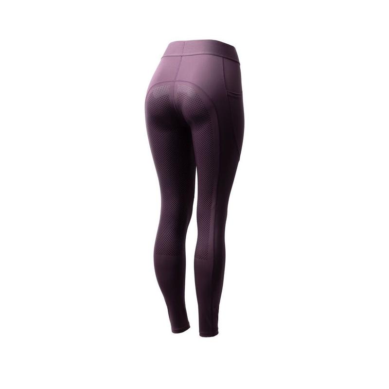 Legginsy damskie z silikonem Horze Maia z pełnym lejem fioletowe