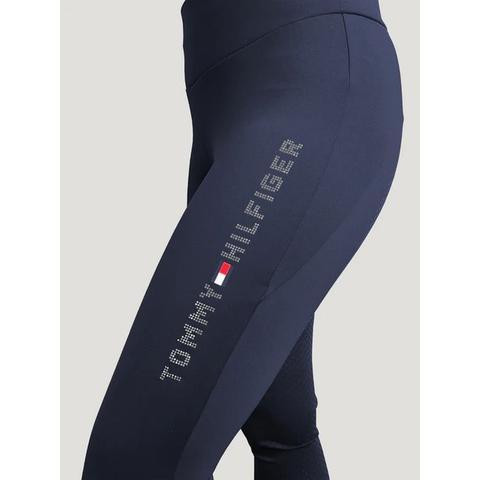 Legginsy damskie Tommy Hilfiger Equestrian Elmira Desert Sky, granatowe