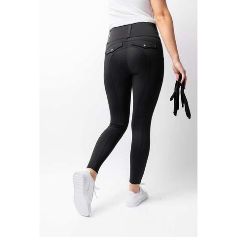Legginsy damskie Horze Anya z pełnym lejem silikonowym czarne
