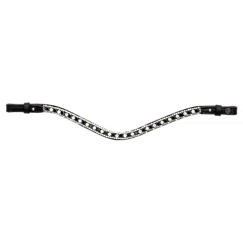 Naczółek Equestrian Queen Hebe czarno-srebrny