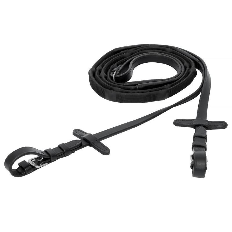 Wodze gumowe Equestrian Queen Ergo czarne