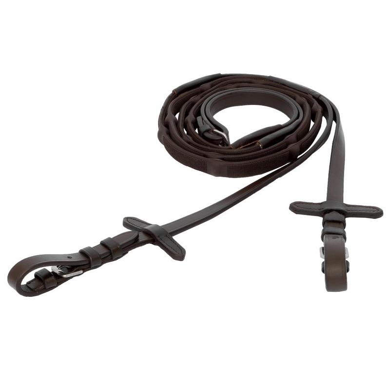 Wodze gumowe Equestrian Queen Ergo brązowe