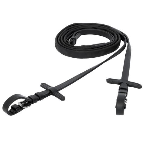 Wodze gumowe Equestrian Queen Magna czarne