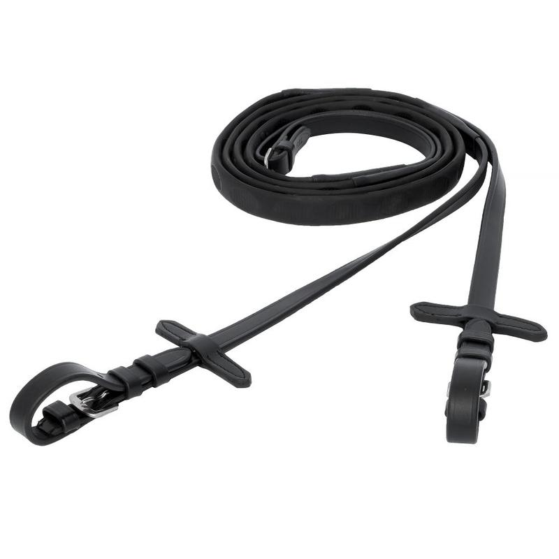 Wodze gumowe Equestrian Queen Magna czarne