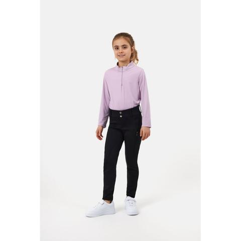 Bryczesy młodzieżowe Horze Chara z pełnym lejem silikonowym czarne