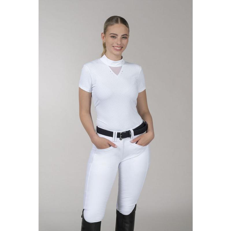 Koszulka konkursowa damska Schockemoehle Lea White, biała 2026