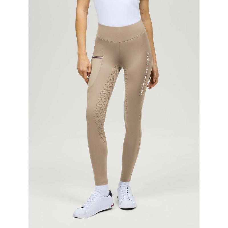 Legginsy damskie Tommy Hilfiger Equestrian Elmira Beige, beżowe