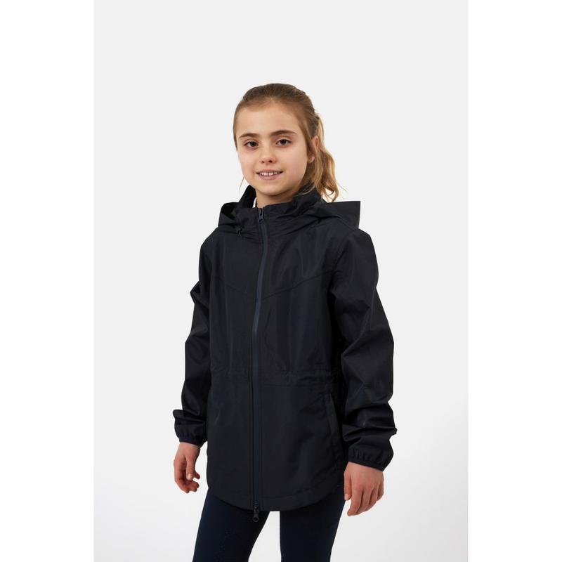 Kurtka młodzieżowa przeciwdeszczowa Horze Fiora granatowa