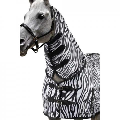 Derka siatkowa z kapturem Horze Defender zebra