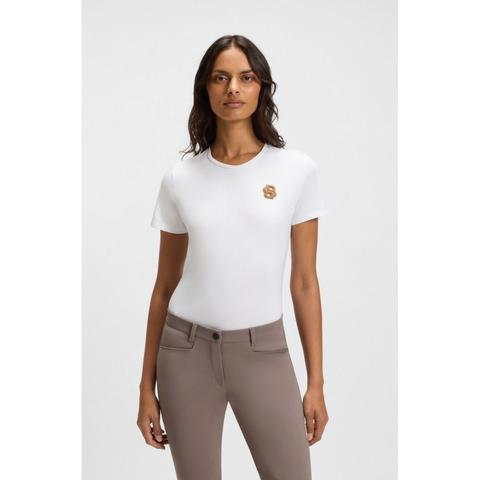 Koszulka damska Boss Equestrian Maya White, biała 2026