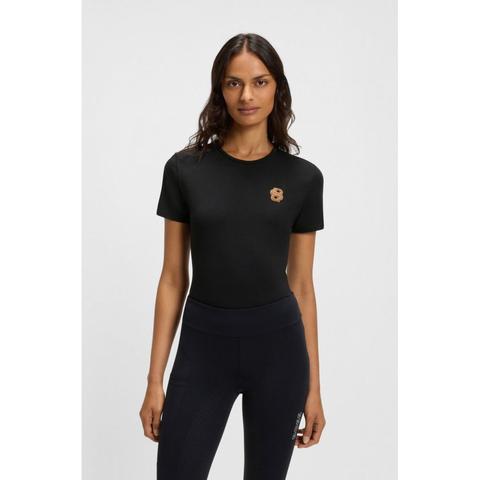 Koszulka damska Boss Equestrian Maya Black, czarna 2026