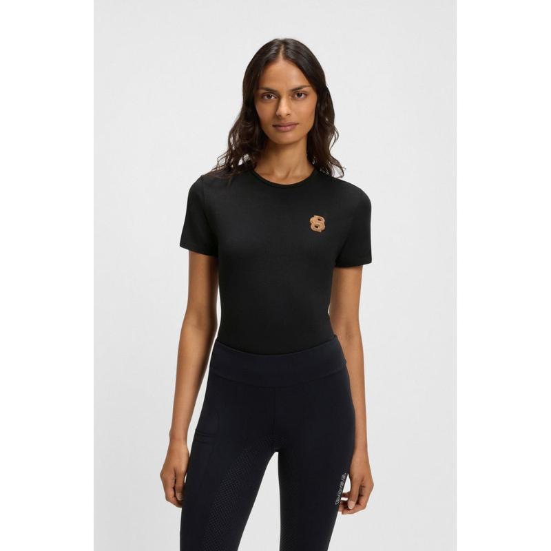 Koszulka damska Boss Equestrian Maya Black, czarna 2026