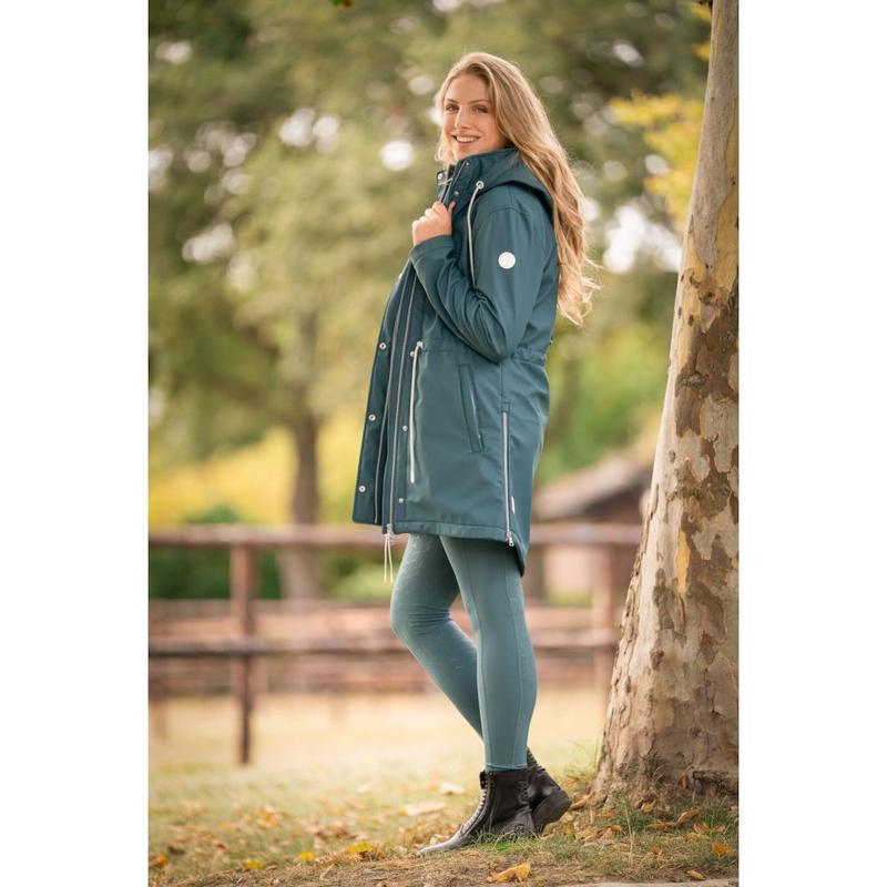 Legginsy damskie HKM Tabea z lejem silikonowym petrolowe