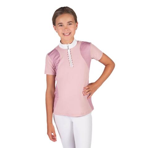 Koszulka konkursowa młodzieżowa HKM Glam Kids brudnoróżwa