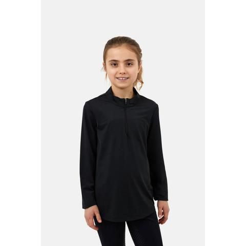 Bluzka młodzieżowa techniczna Horze Emmie czarna