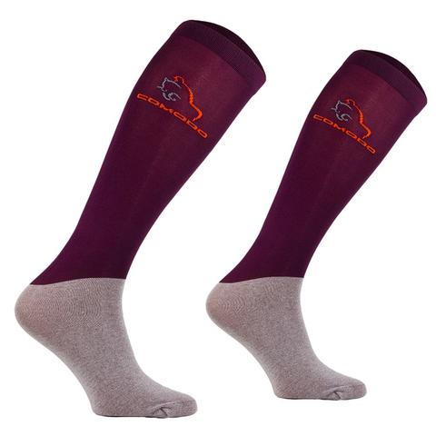 Skarpety letnie Comodo mikrofibra bordowe