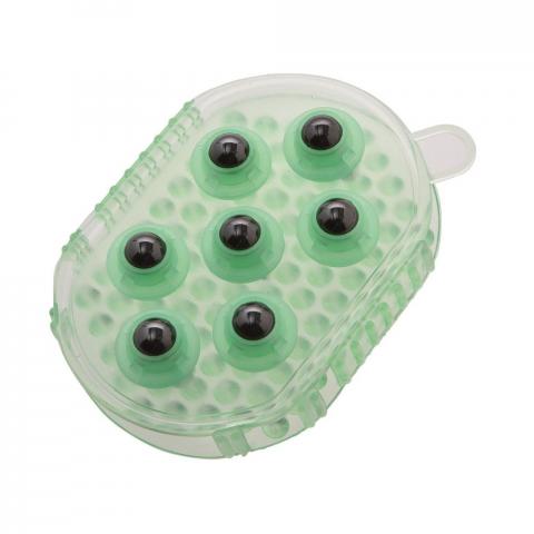 Zgrzebło-masażerka z magnesami Busse zielona