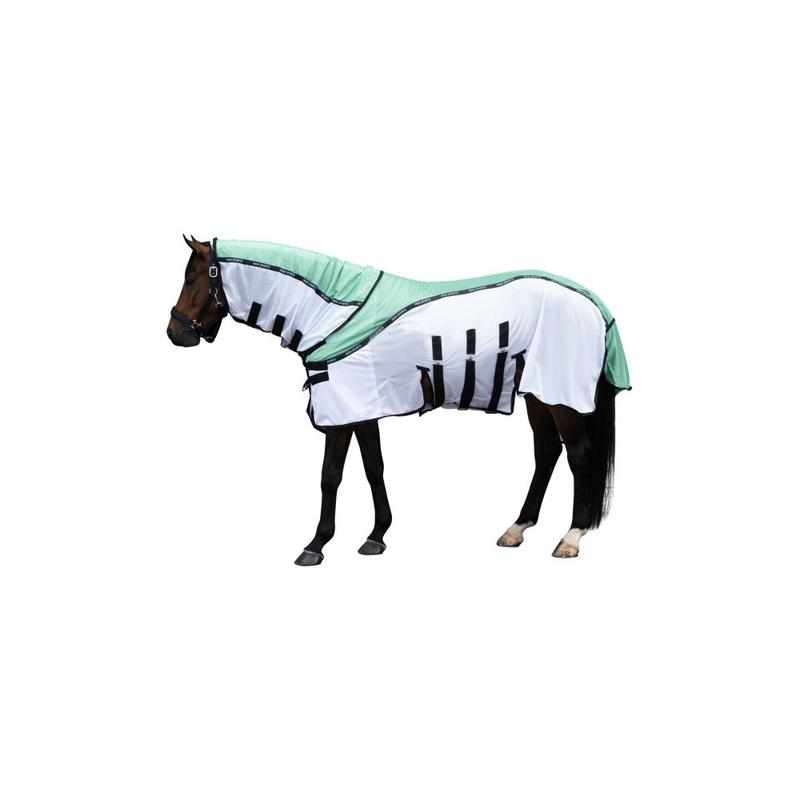 Derka siatkowa z kapturem HKM Light miętowo-biała