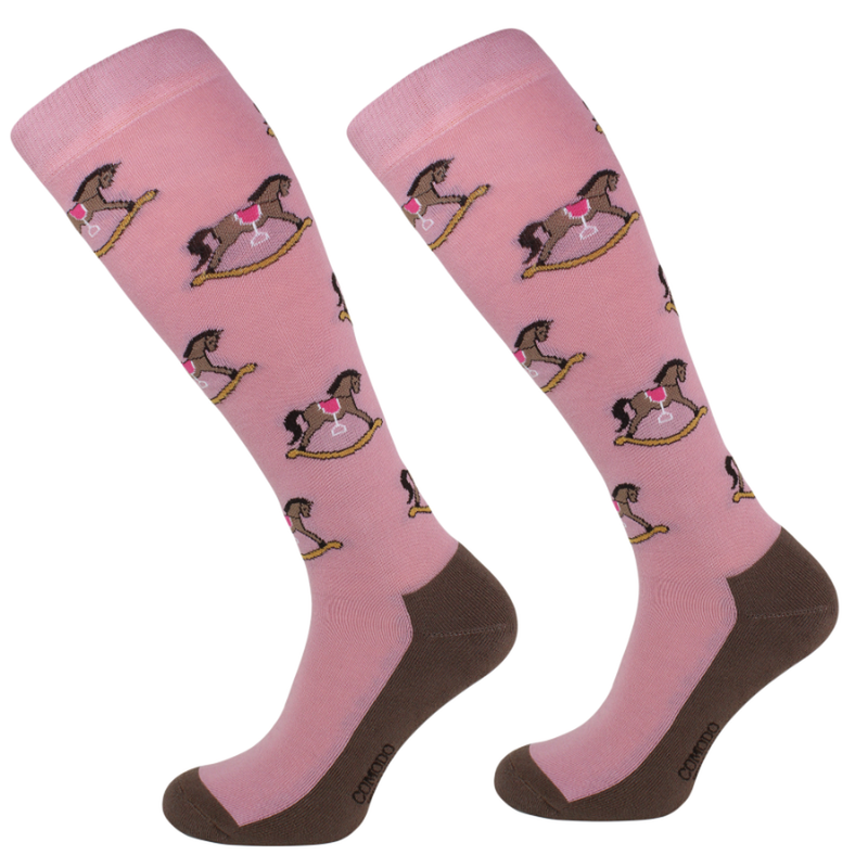 Skarpety Comodo bawełna wzór różowe w koniki na biegunach