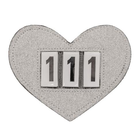 Numery startowe QHP Heart srebrne