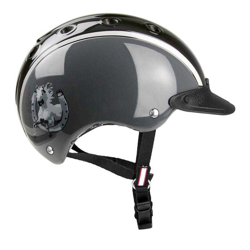 Kask Casco Nori bike czarno-grafitowy z koniem w podkowie