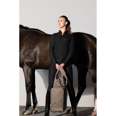 Torba na oficerki i kask Eskadron Platinum Faux Leather Smoky taupe, beżowa 2025
