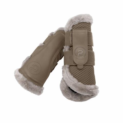Ochraniacze z futerkiem Eskadron Platinum Mesh Faux Fur Smoky Taupe, beżowe 2025
