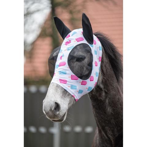 Maska siatkowa HKM Ice-Cream biało-różowo-niebieska