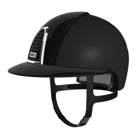 Kask Kep Cromo 2.0 - szeroki daszek - srebrna ramka z czarną kratką z czarnym tłem - czarny połysk/mat