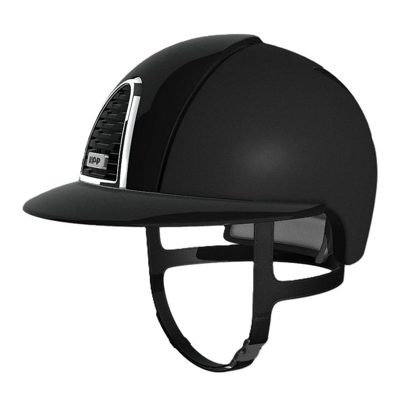 Kask Kep Cromo 2.0 - szeroki daszek - srebrna ramka z czarną kratką z czarnym tłem - czarny połysk/mat