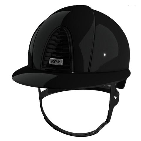 Kask Kep Cromo 2.0 - szeroki daszek - czarna ramka z czarną kratką z czarnym tłem - czarny połysk