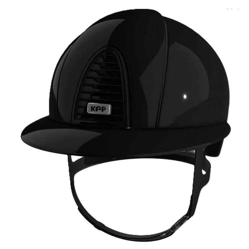 Kask Kep Cromo 2.0 - szeroki daszek - czarna ramka z czarną kratką z czarnym tłem - czarny połysk