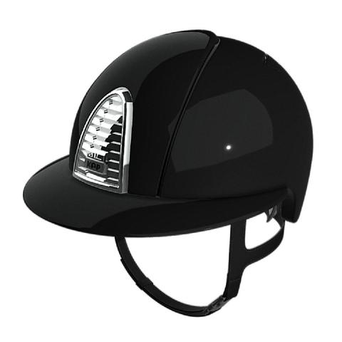 Kask Kep Cromo 2.0 - szeroki daszek - srebrna ramka ze srebrną kratką z czarnym tłem - czarny połysk