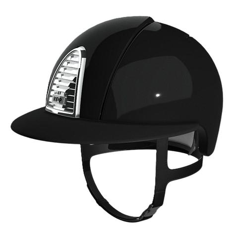 Kask Kep Cromo 2.0 - szeroki daszek - srebrna ramka ze srebrną kratką ze srebrnym tłem - czarny połysk