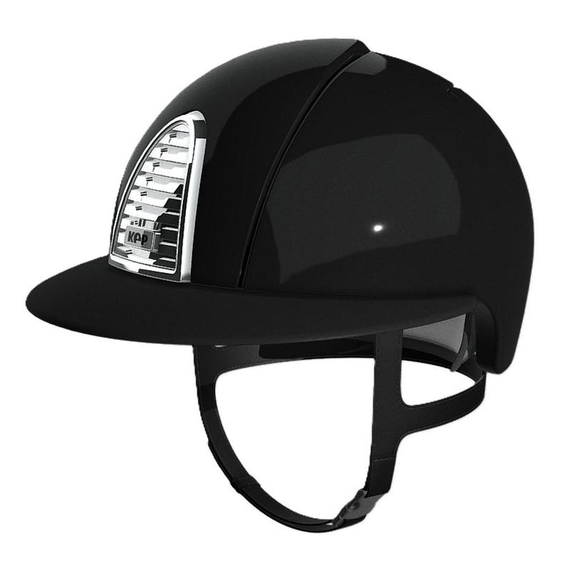 Kask Kep Cromo 2.0 - szeroki daszek - srebrna ramka ze srebrną kratką ze srebrnym tłem - czarny połysk