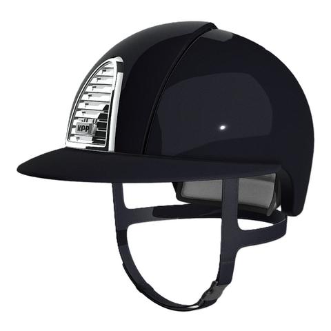 Kask Kep Cromo 2.0 - szeroki daszek - srebrna ramka ze srebrną kratką ze srebrnym tłem - granatowy połysk