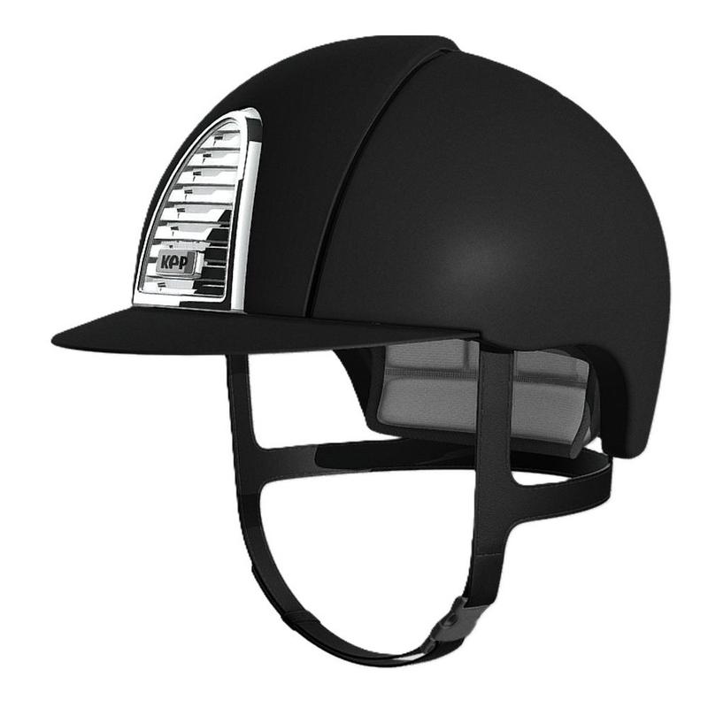 Kask Kep Cromo 2.0 - wąski daszek - srebrna ramka ze srebrną kratką ze srebrnym tłem - czarny mat