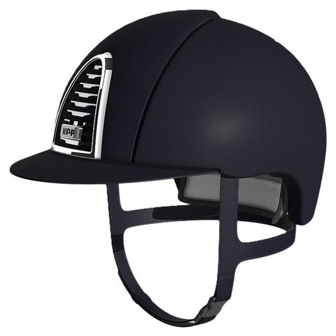 Kask Kep Cromo 2.0 - wąski daszek - srebrna ramka z granatową kratką ze srebrnym tłem - granatowy mat