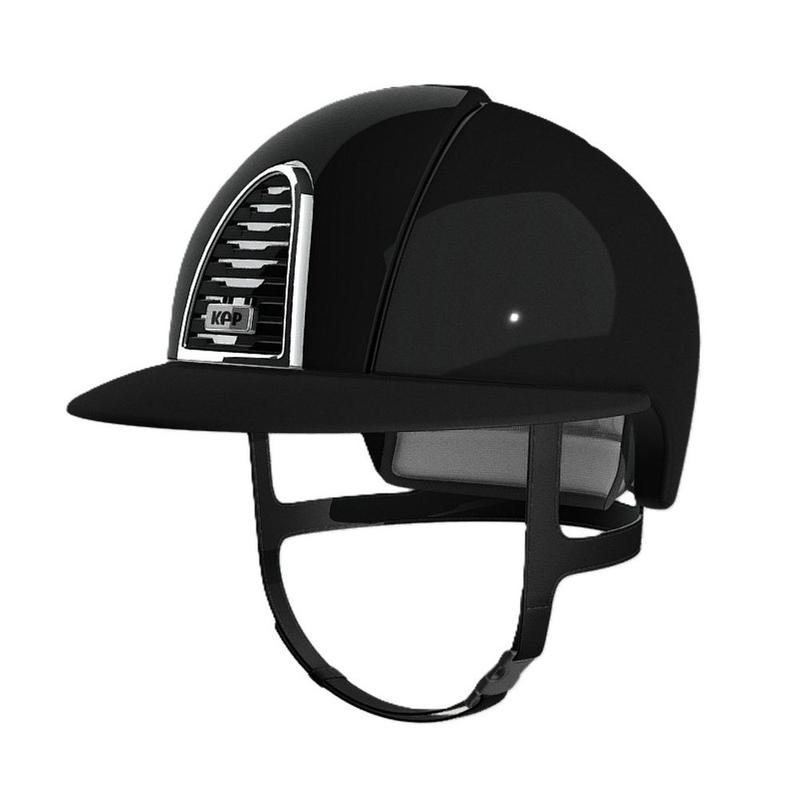 Kask Kep Cromo 2.0 - szeroki daszek - srebrna ramka z czarną kratką ze srebrnym tłem - czarny połysk