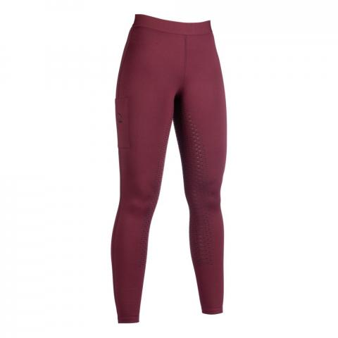 Legginsy damskie HKM Bella z silikonem bordowe