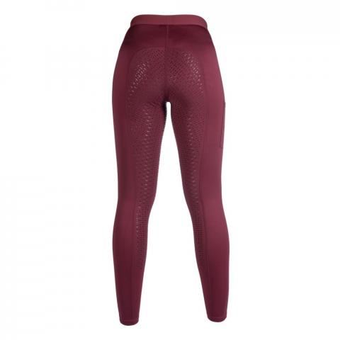 Legginsy damskie HKM Bella z silikonem bordowe
