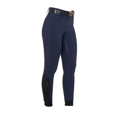 Bryczesy damskie Equestro z wysokim stanem Navy Blazer, granatowe